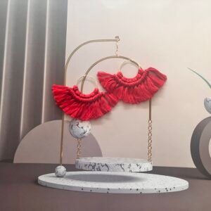 Red Hoop Earrings